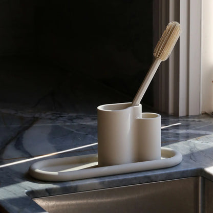 Designstuff - Store-all Cutlery Drainer / Holder - Sand