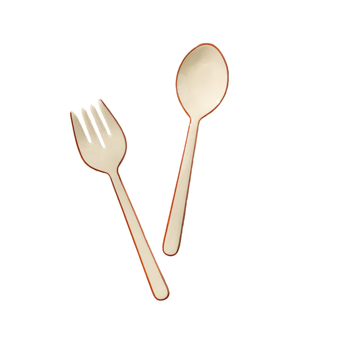 Inartisan - Alder Enamel Salad Server - Cream
