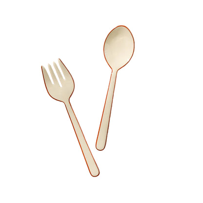 Inartisan - Alder Enamel Salad Server - Cream