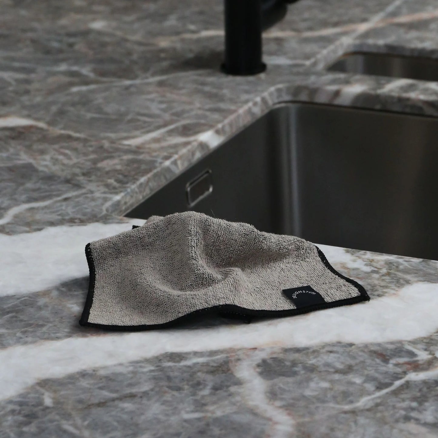 Designstuff - Dishcloth - Hemp Marle Scourer & Bamboo - Black - (set Of 2)
