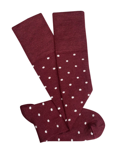 Tightology - Merino Wool Socks - Dotty - Burgundy - One Size