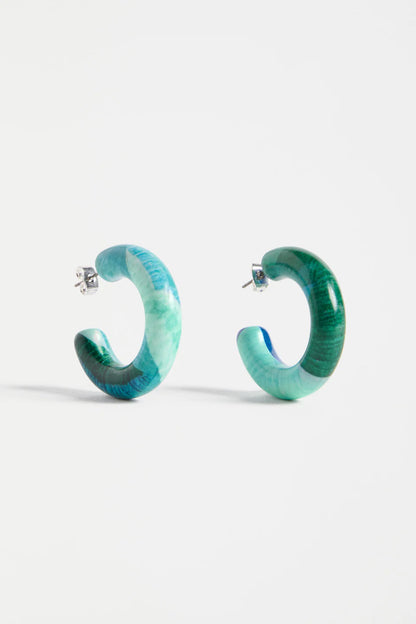 Elk The Label - Resso Hoop Earring - Green Komi Print