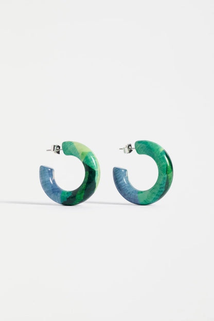 Elk The Label - Resso Hoop Earring - Green Komi Print