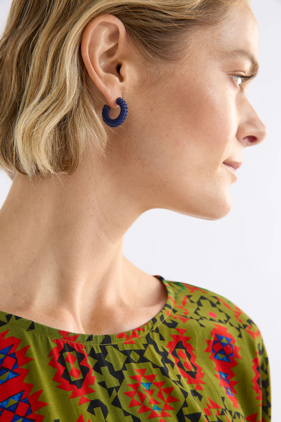 Elk The Label - Ekstaa Mini Hoop Earring - Navy
