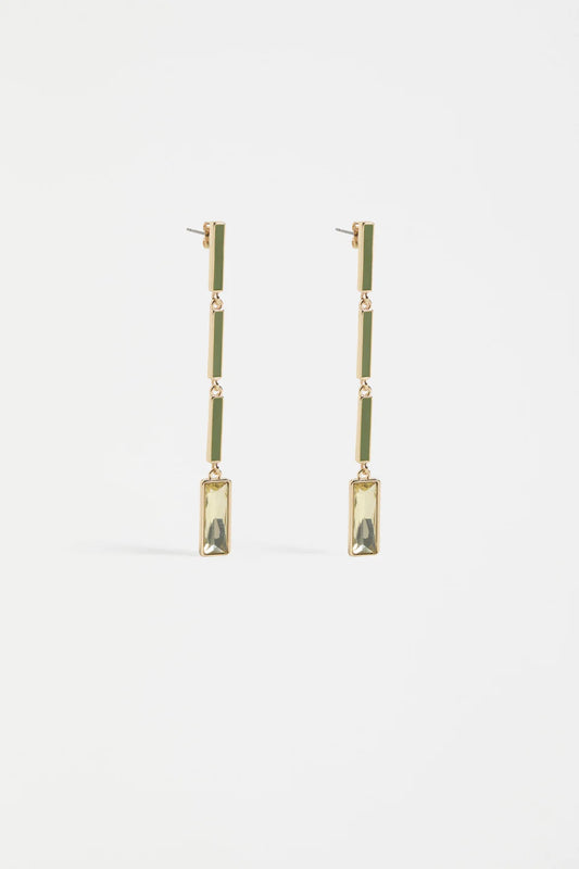 Elk The Label - Ival Long Drop Earring - Artichoke