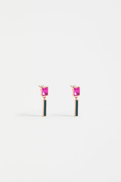 Elk The Label - Ival Short Drop Earring - Fuchsia