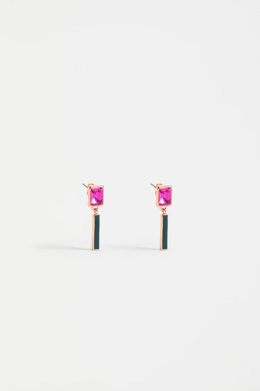 Elk The Label - Ival Short Drop Earring - Fuchsia