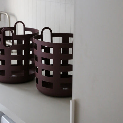 Designstuff - Enkel Studio - Storage & Laundry Basket - Set Of 2 - Large - Burgundy