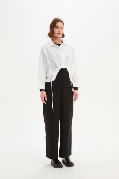 Tirelli - Wide Crop Poplin Overshirt - White