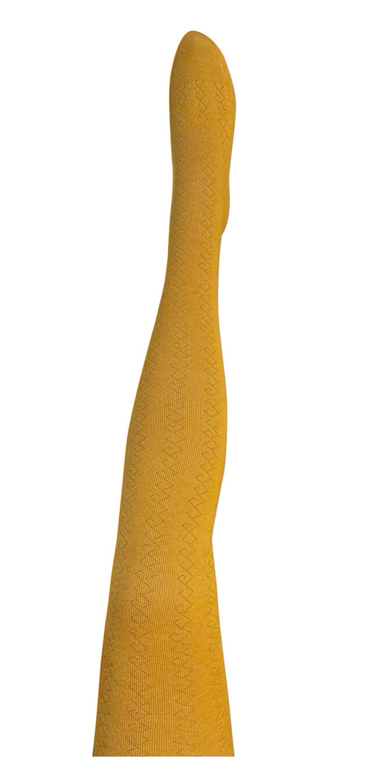 Tightology - Merino Wool Tights - Geo Ochre -