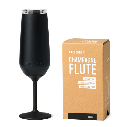 Huski - Champagne Flute - 240ml - Black