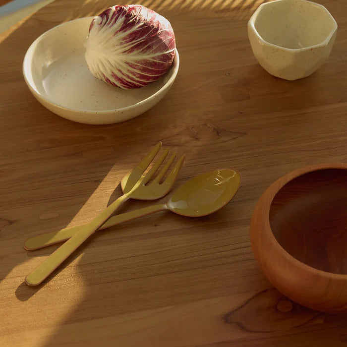 Inartisan - Alder Enamel Salad Server - Olive