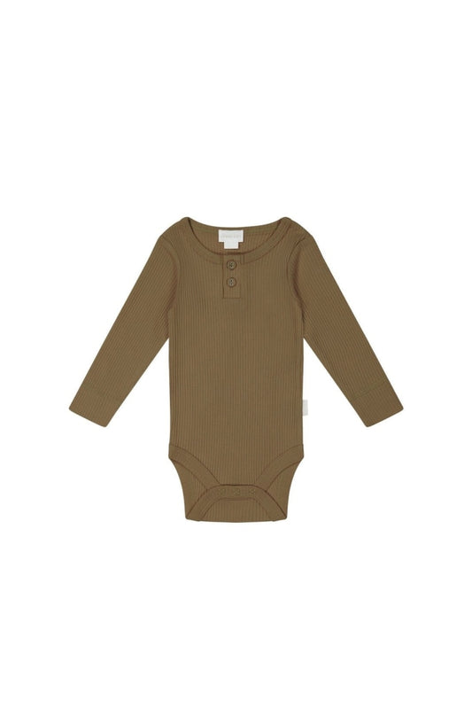 Jamie Kay - Modal Long Sleeve Bodysuit 0-3M Creme Caramel Apparel & Accessories > Clothing Baby