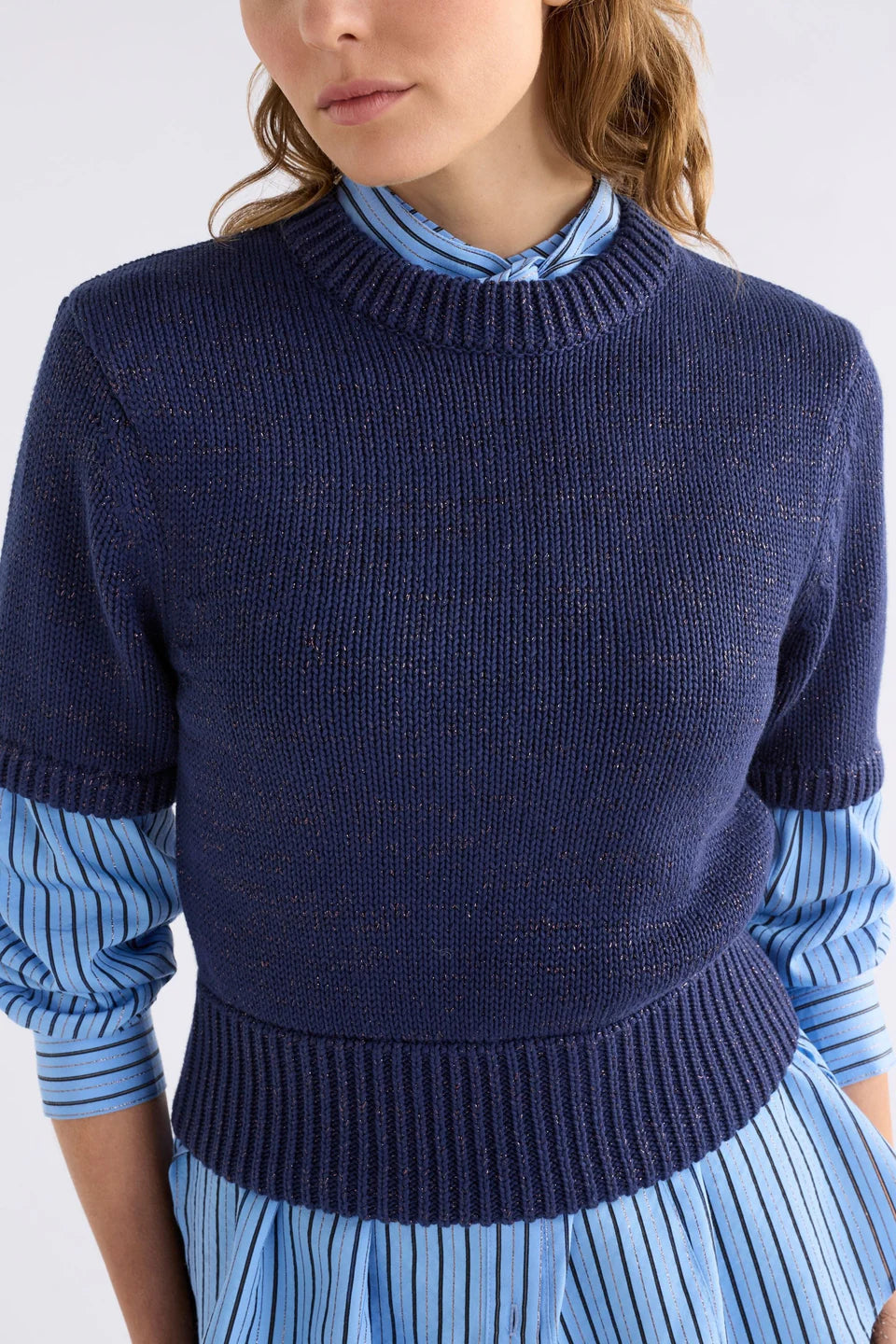 Elk The Label - Luft Lurex Knit - Navy/copper -