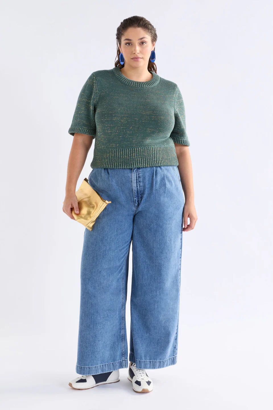 Elk The Label - Luft Lurex Knit - Sage/gold