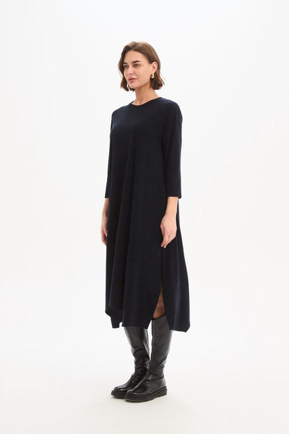 Tirelli - Overlay Panel Knit Dress - Navy