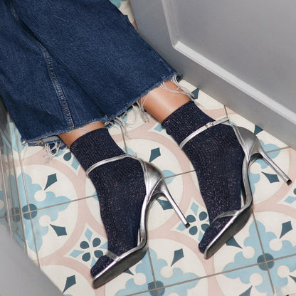 Klue - Glitter Lurex Socks - Blue