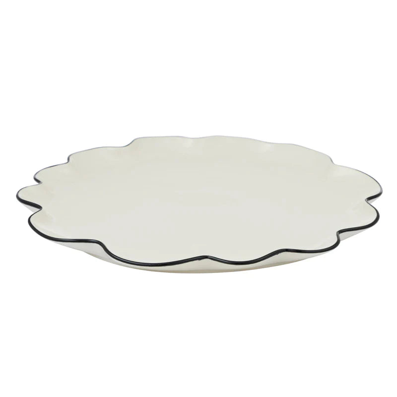 Casa - Winslow Ceramic Plate - 35x2cm - Ivory/black
