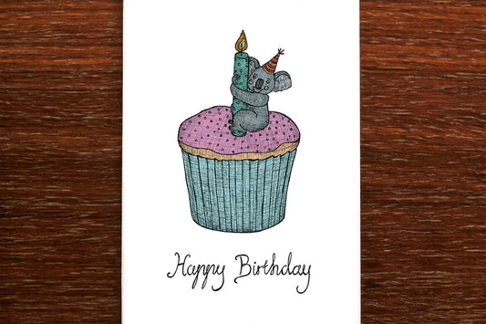 The Nonsense Maker - Greeting Card - Koala On A Cupcake