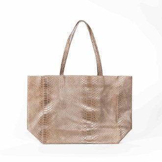 Maison Fanli - Tote Bag - Rectangular - Snake - Beige