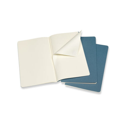 Moleskine - Cahier Notebook - Set Of 3 - Plain - Large - Brisk Blue