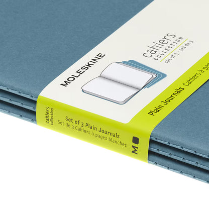 Moleskine - Cahier Notebook - Set Of 3 - Plain - Large - Brisk Blue