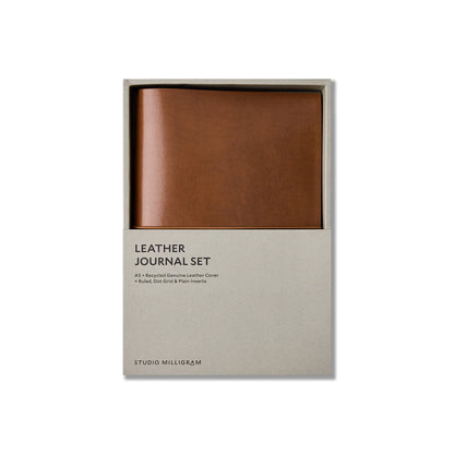 Studio Milligram - Refillable Leather Journal Set - A5 - Camel