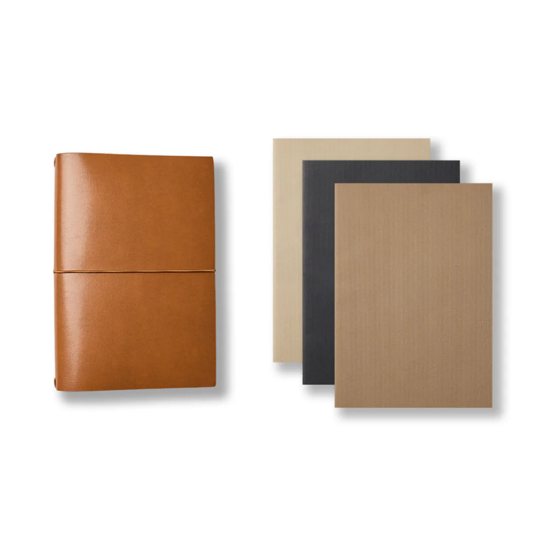 Studio Milligram - Refillable Leather Journal Set - A5 - Camel
