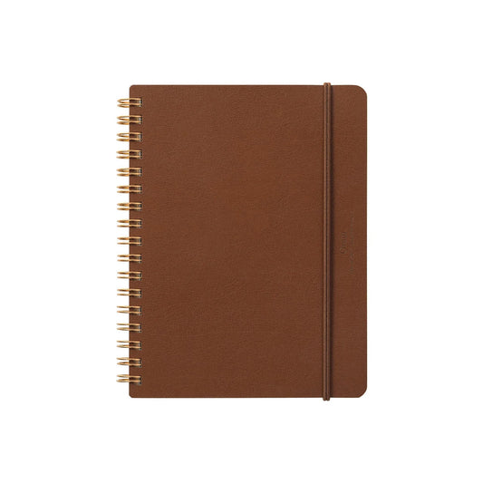 Midori - Grain Leather Notepad - Dark Brown - B6