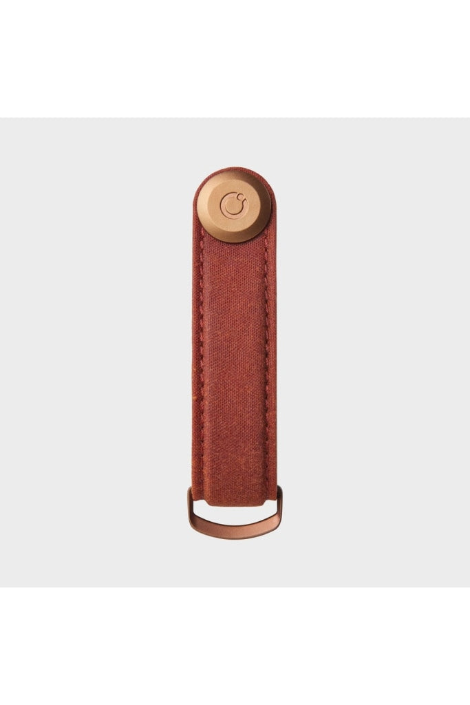 Orbitkey - Waxed Canvas Key Organiser Brick Red Apparel & Accessories > Handbag Wallet Keychains