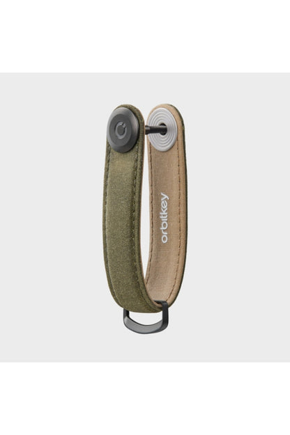 Orbitkey - Waxed Canvas Key Organiser Khaki Green Apparel & Accessories > Handbag Wallet Keychains