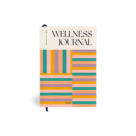 Papier - Hardcover Notebook - A5 - Wellness Journal - Happy Stripes