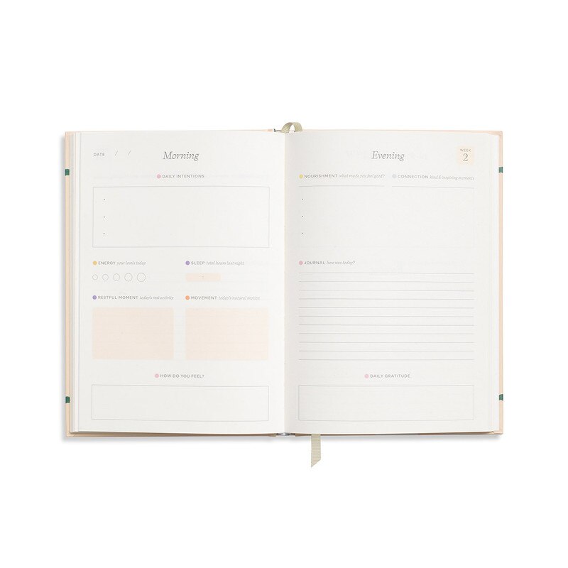 Papier - Hardcover Notebook - A5 - Wellness Journal - Joy - Sandstone