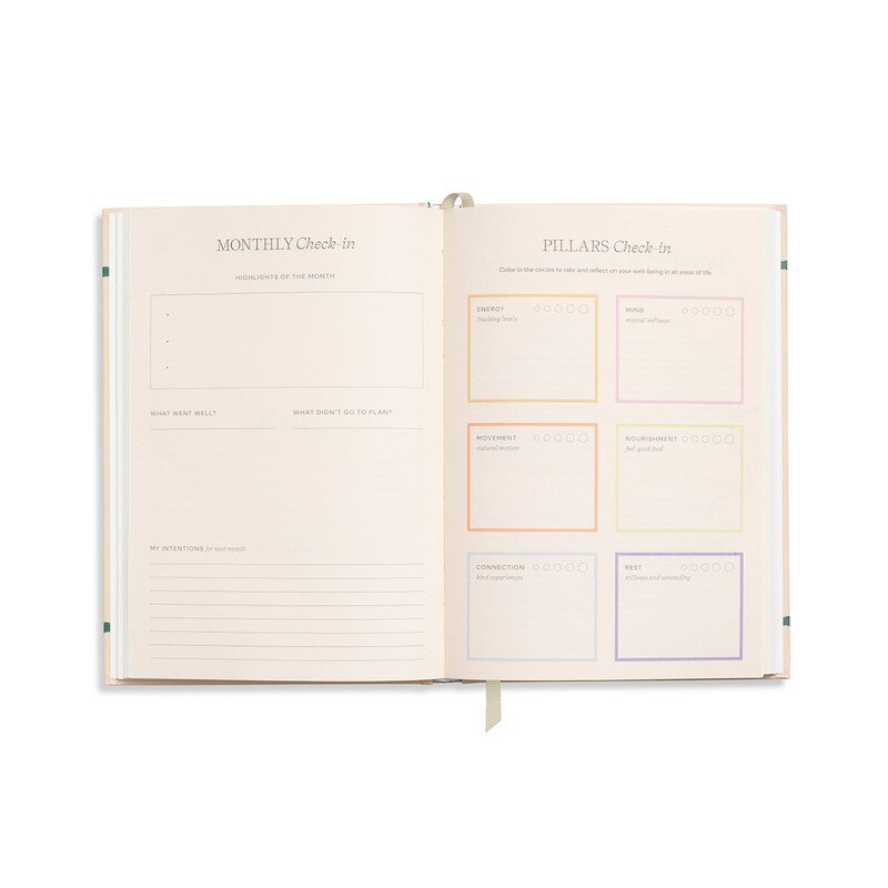 Papier - Hardcover Notebook - A5 - Wellness Journal - Joy - Sandstone
