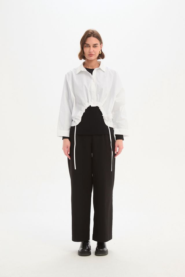 Tirelli - Wide Crop Poplin Overshirt - White
