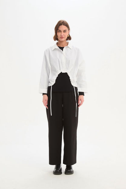 Tirelli - Wide Crop Poplin Overshirt - White