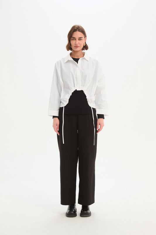 Tirelli - Wide Crop Poplin Overshirt - White