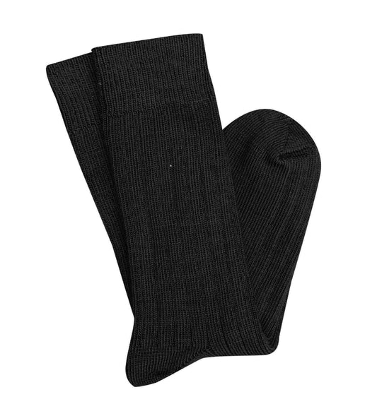 Tightology - Short Rib Merino Wool Socks - One Size - Black