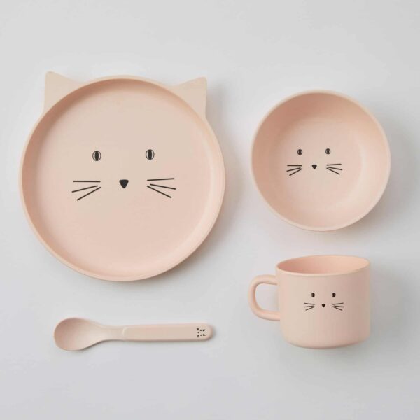 Pilbeam Living - Animal Faces Bamboo 4pc Dinner Set - Cat