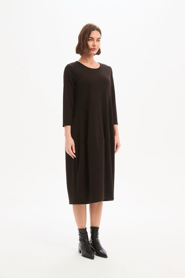 Tirelli - Diagonal Seam Knit Dress - Chocolate