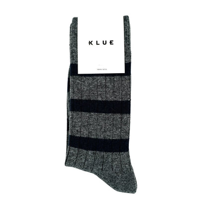 Klue - Merino Wool Socks Mens - Stripes - Grey