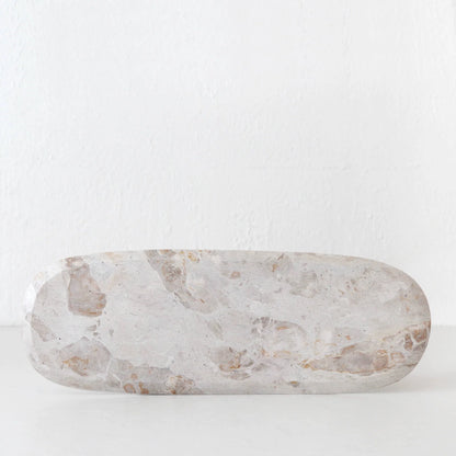 Casa - Xena Marble Footed Tray - 24x38cm - Taupe