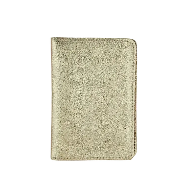 Leather Passport Holder - Gold