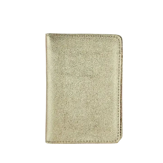Leather Passport Holder - Gold