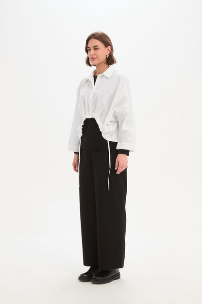 Tirelli - Wide Crop Poplin Overshirt - White