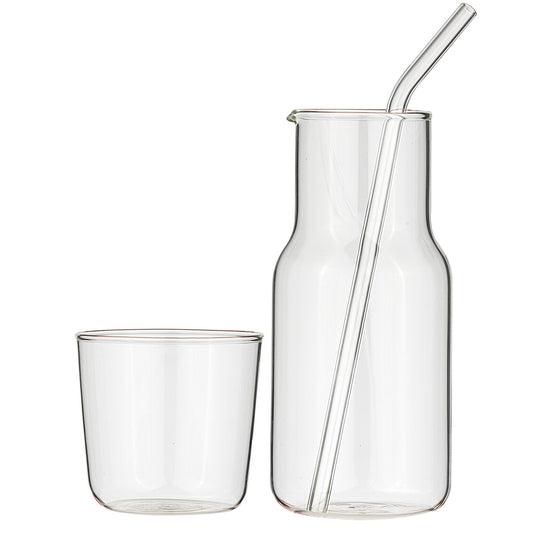 Alta - Carafe, Cup & Straw Set - Clear
