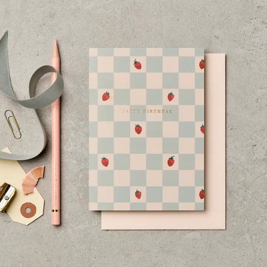 Katie Leamon - Birthday Strawberries - Greeting Card