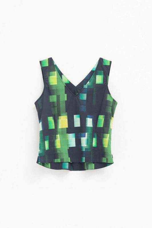 Elk The Label - Indi Tank Green Shutter Grid Apparel & Accessories > Clothing Shirts Tops