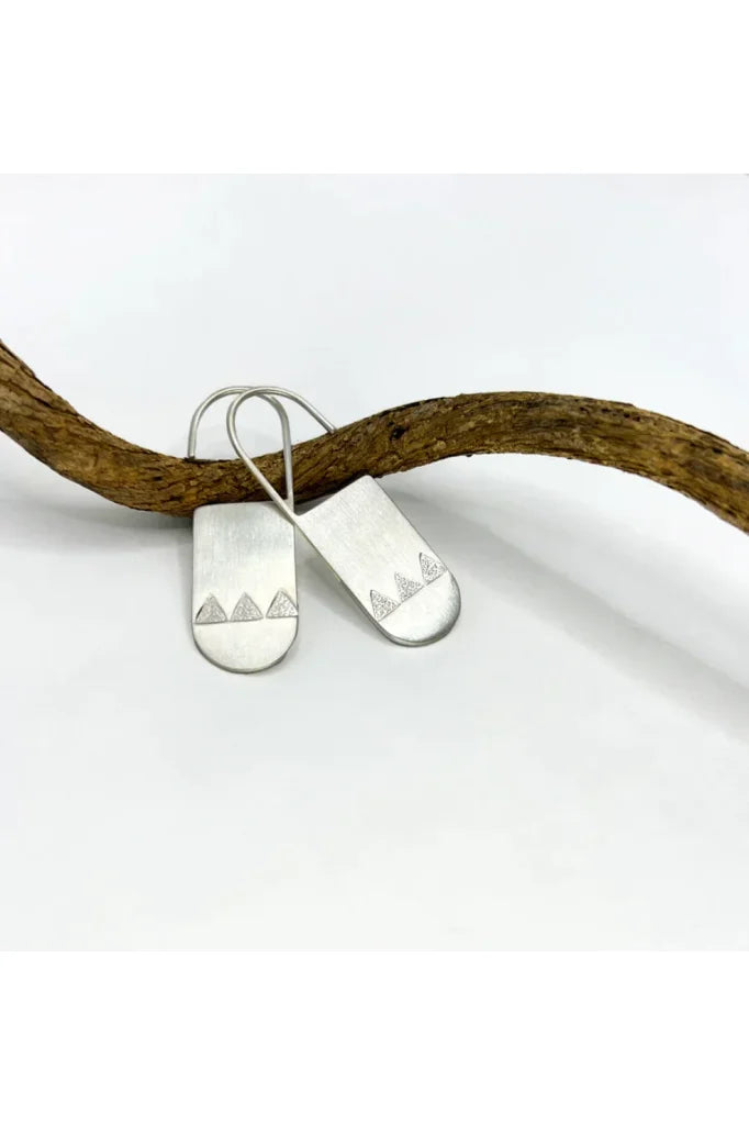 Via Smith - Three Tri Bolds Earrings Sterling Silver Apparel & Accessories > Jewelry