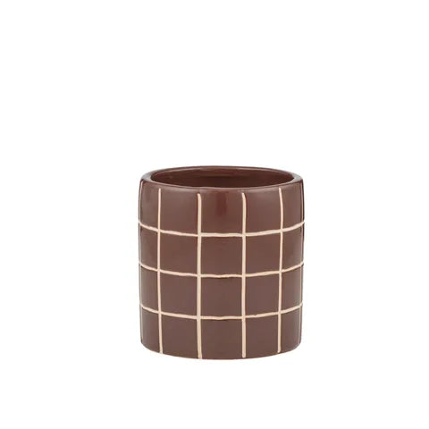 Coast To Coast Home - Boyd Ceramic Tile Pot - Chocolate